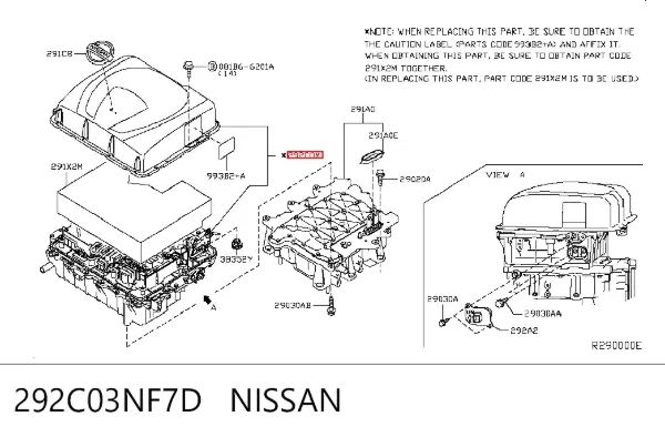 Convertidor de corriente continua 292C03NF7D Nissan/Infiniti