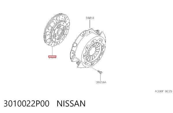 Disco de embrague 3010022P00 Nissan/Infiniti