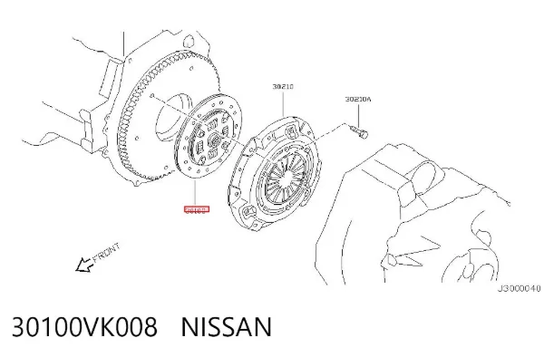 Disco de embrague 30100VK008 Nissan/Infiniti
