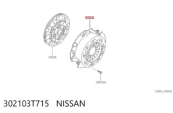 Plato de presión de embrague 302103T715 Nissan/Infiniti