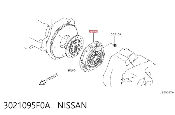 Plato de presión de embrague 3021095F0A Nissan/Infiniti