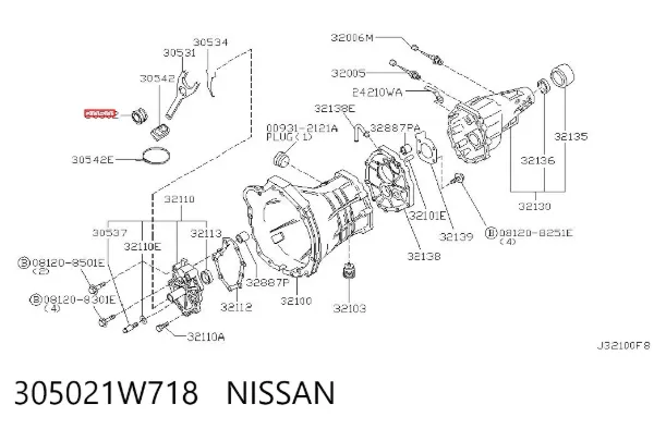 Cojinete de embrague 305021W718 Nissan/Infiniti