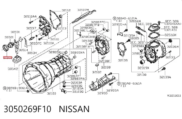 Cojinete de embrague 3050269F10 Nissan/Infiniti