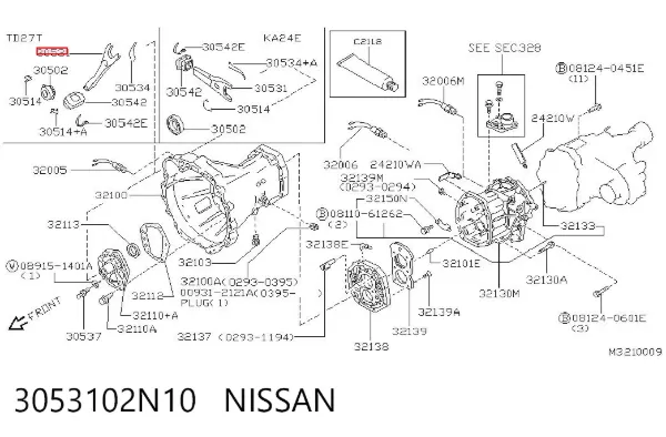 Horquilla de embrague 3053102N10 Nissan/Infiniti