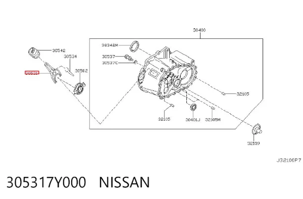 Horquilla de embrague 305317Y000 Nissan/Infiniti