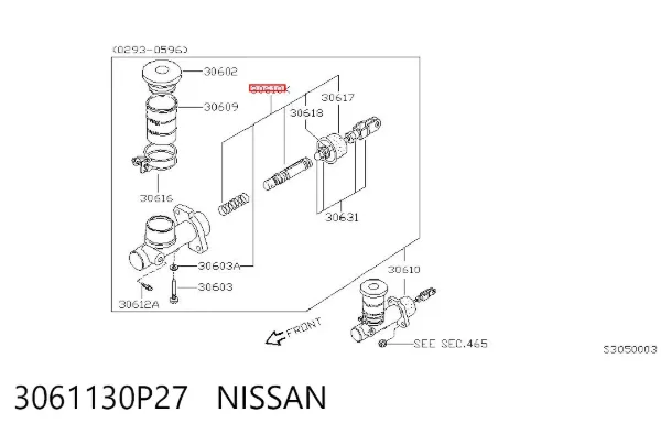 Juego de reparación cilindro maestro de embrague 3061130P27 Nissan/Infiniti