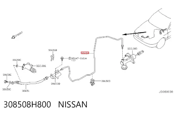 Tubo de embrague 308508H800 Nissan/Infiniti