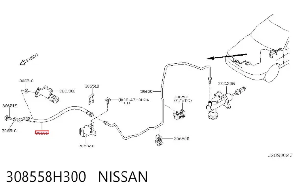 Latiguillo de embrague 308558H300 Nissan/Infiniti