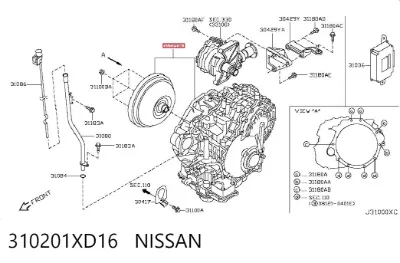 Transmisión automática ensamblada NISSAN 310201XD16