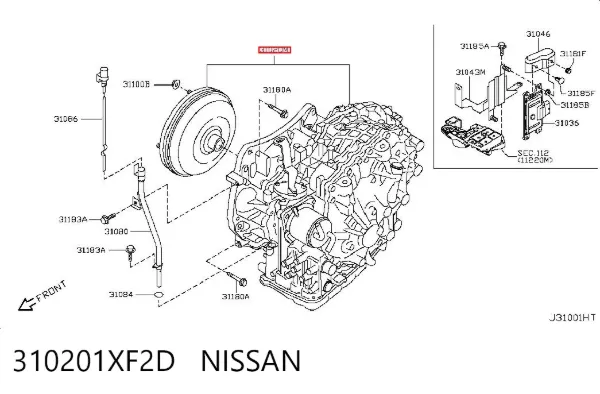 Caja de cambios automática 310201XF2D Nissan/Infiniti