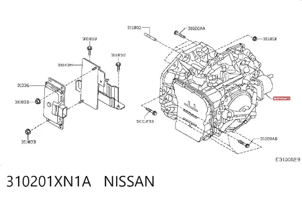 Caja de cambios automática 310201XN1A Nissan/Infiniti