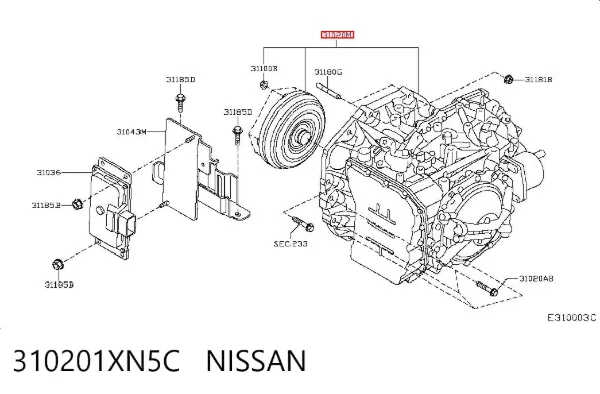 Caja de cambios automática 310201XN5C Nissan/Infiniti