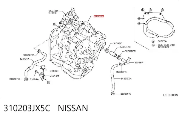 Caja de cambios automática 310203JX5C Nissan/Infiniti