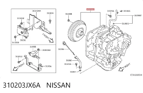 Caja de cambios automática 310203JX6A Nissan/Infiniti