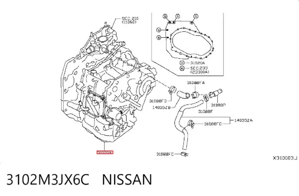 Caja de cambios automática 3102M3JX6C Nissan/Infiniti