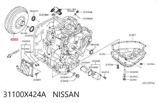 Convertidor de par 31100X424A Nissan/Infiniti