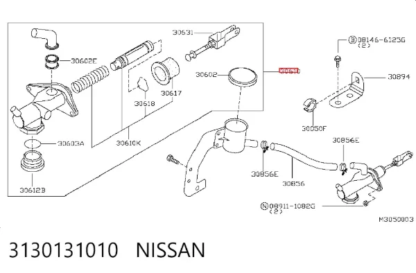 Cilindro maestro de embrague 3130131010 Nissan/Infiniti