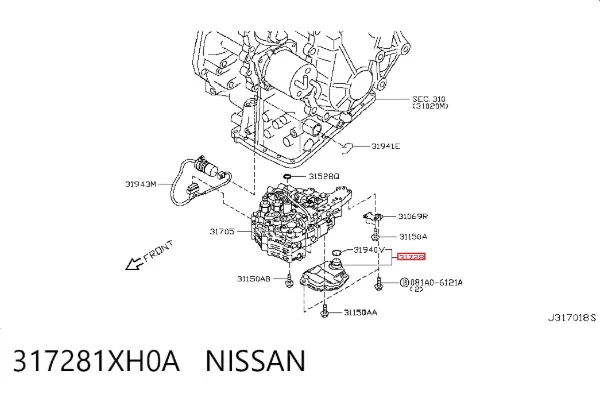 Filtro de transmisión automática 317281XH0A Nissan/Infiniti
