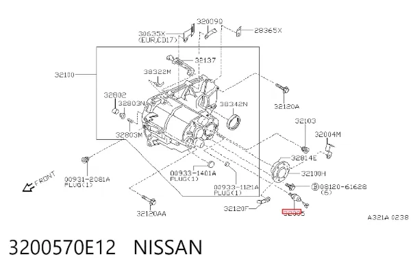 Sensor de marcha atrás 3200570E12 Nissan/Infiniti