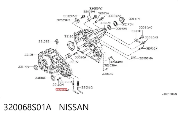 Sensor de caja de transferencia de acoplamiento de tracción total 320068S01A Nissan/Infiniti