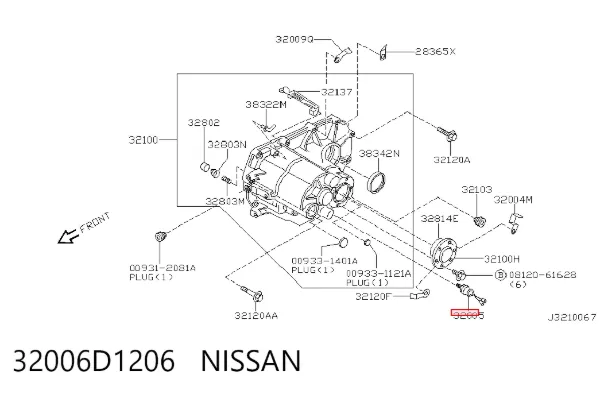 Sensor de marcha atrás 32006D1206 Nissan/Infiniti