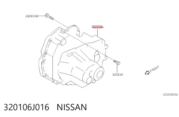 Caja de cambios automática 320106J016 Nissan/Infiniti