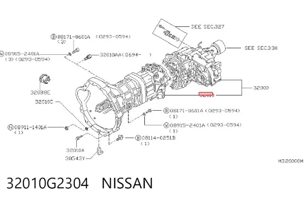 Caja de cambios 32010G2304 Nissan/Infiniti