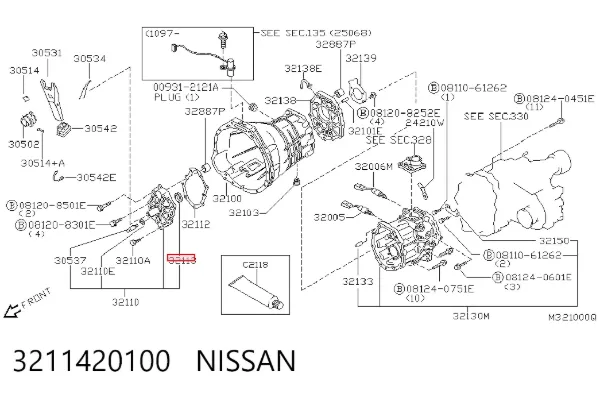 Retén del eje primario de la transmisión N2038 Musashi