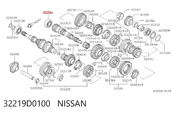 Cojinete de rueda 32219D0100 Nissan/Infiniti