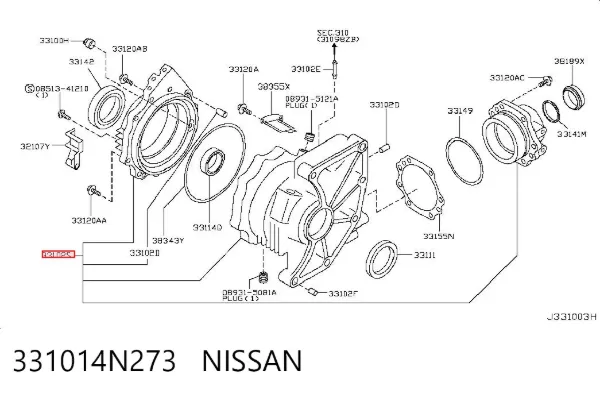 Caja de transferencia 331014N273 Nissan/Infiniti