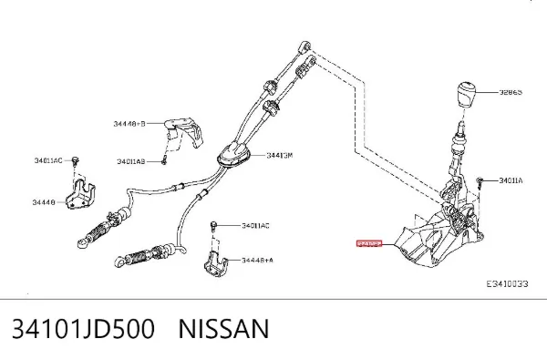 Palanca de cambios 34101JD500 Nissan/Infiniti