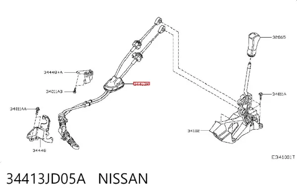 Cables de caja de cambios 34413JD05A Nissan/Infiniti