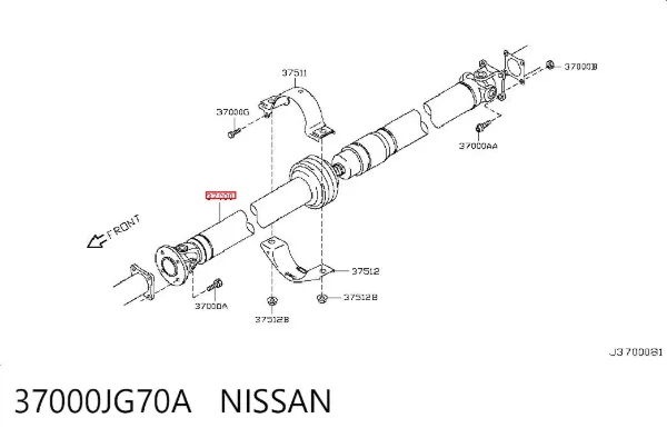 Cardán 37000JG70A Nissan/Infiniti