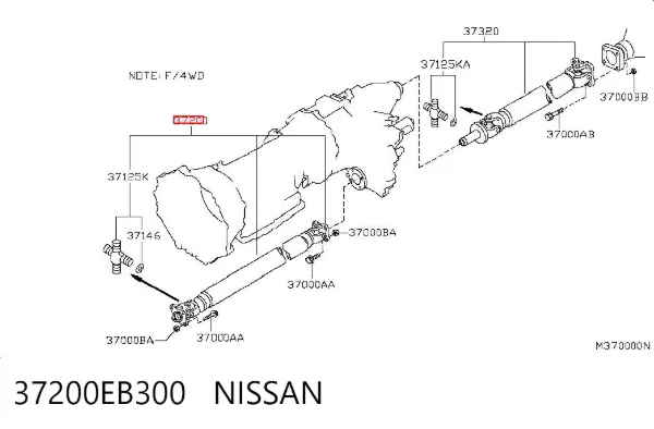 Árbol de transmision delantero 37200EB300 Nissan/Infiniti