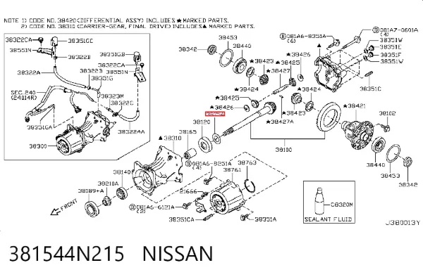  381544N215 Nissan/Infiniti