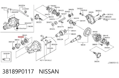 Retén del piñón del diferencial trasero NISSAN 38189P0117