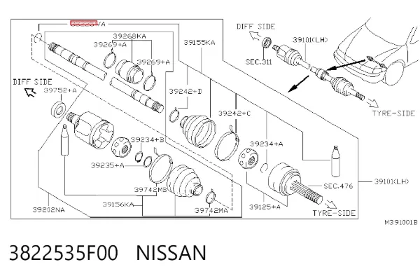  3822535F00 Nissan/Infiniti