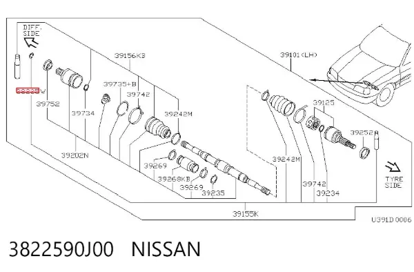  3822590J00 Nissan/Infiniti
