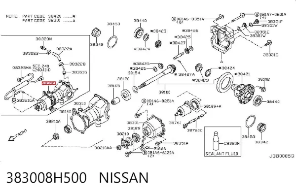 Grupo trasero 383008H500 Nissan/Infiniti