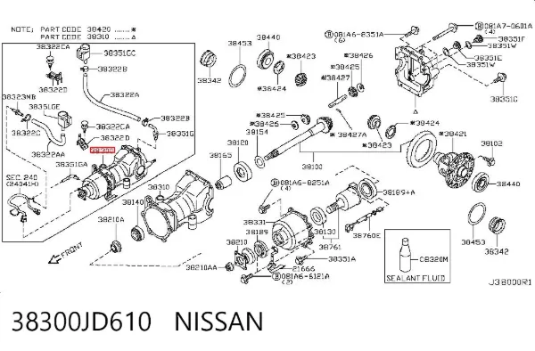 Grupo trasero 38300JD610 Nissan/Infiniti