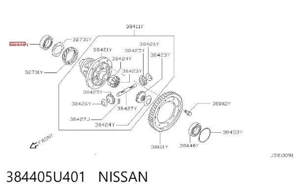 Cojinete de rueda delantero 384405U401 Nissan/Infiniti