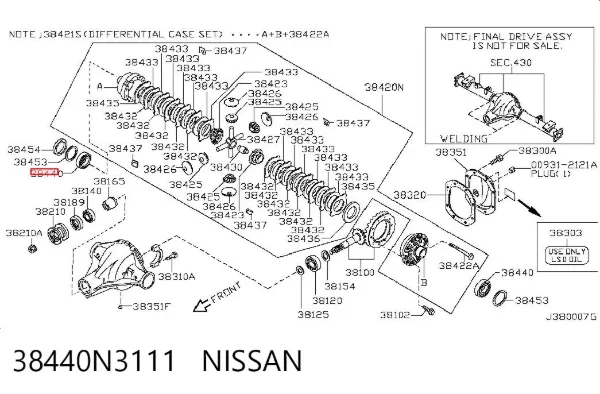 Cojinete de rueda 38440N3111 Nissan/Infiniti