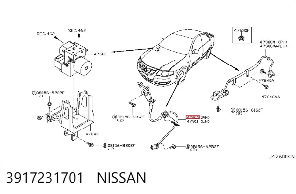 Sensor ABS delantero derecho 3917231700 Renault (RVI)