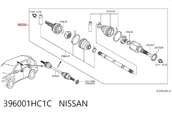 Semieje 396001HC1C Nissan/Infiniti