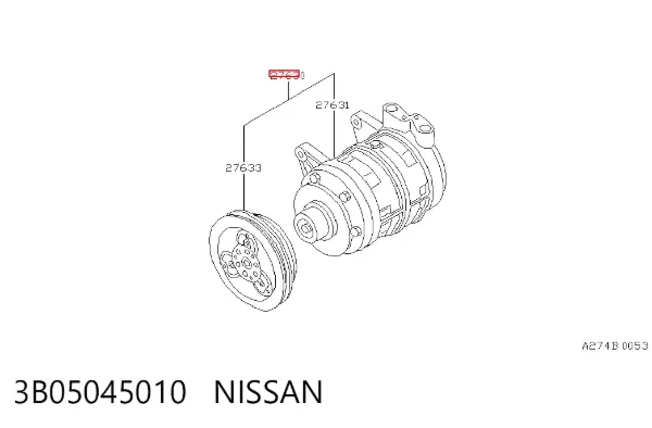 Compresor de aire acondicionado 3B05045010 Nissan/Infiniti