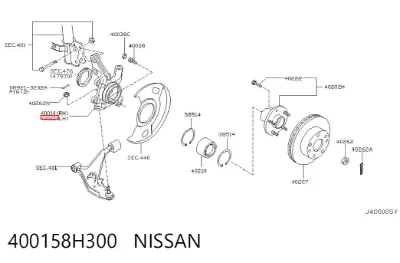 Mangueta delantera izquierda NISSAN 400158H300