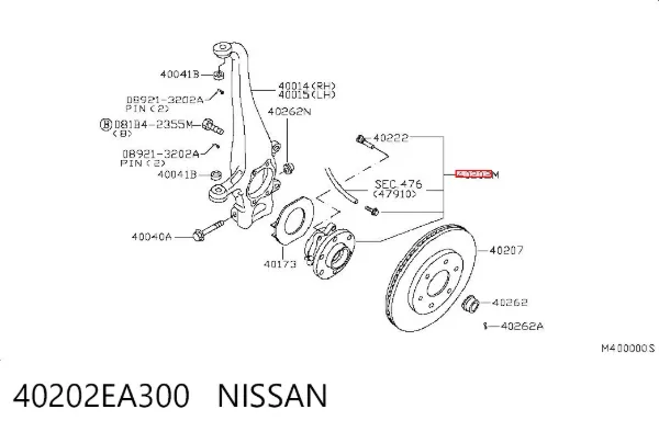 Buje de rueda delantero 40202EA300 Nissan/Infiniti
