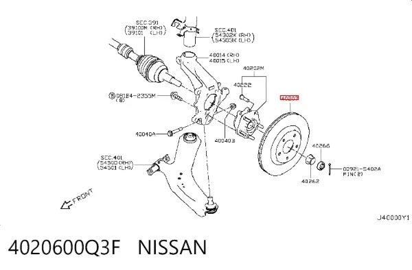 Disco de freno 4020600Q3F Nissan/Infiniti