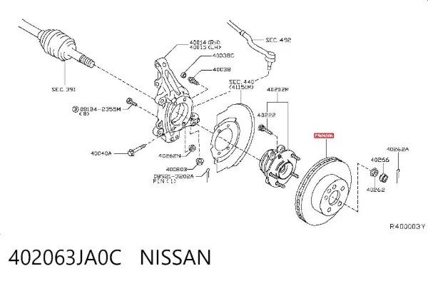 Disco de freno 402063JA0C Nissan/Infiniti
