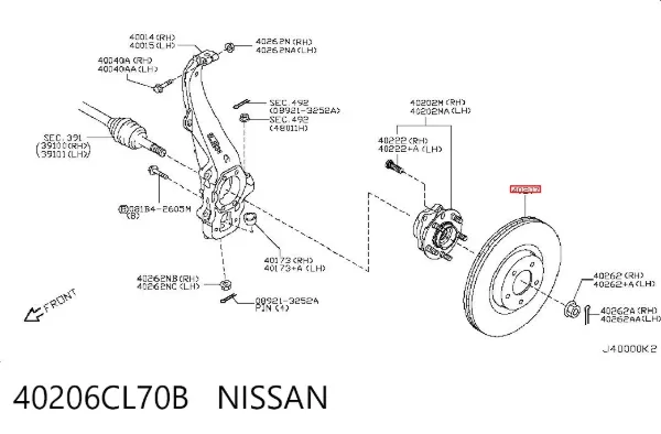 Disco de freno 40206CL70B Nissan/Infiniti